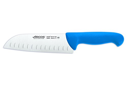 Arcos Serie 2900 - Santoku Messer Messer Asiatischer ArtAsian Knife - Klinge Nitrum Edelstahl 180 mm - HandGriff Polypropylen Farbe Blau von Arcos