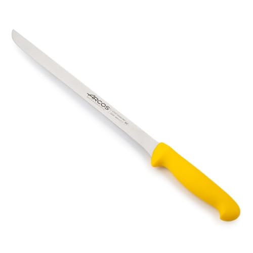 Arcos Jamonmesser Flexibel - Edelstahlklinge 280 mm - Präziser Schnitt, Langlebig - Gelber Polypropylen-Griff - Serie 2900 von Arcos