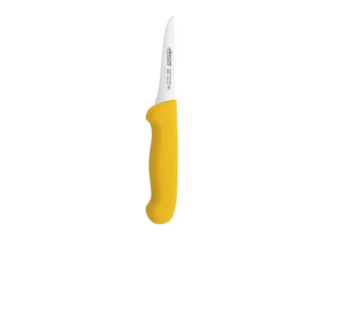ARCOS 2900 Ausbeinmesser mit 100mm Edelstahlklinge und Polypropylengriff, Fleischer Messer zum Ausbeinen von Schinken und Fleischstücken, Farbe Gelb von Arcos