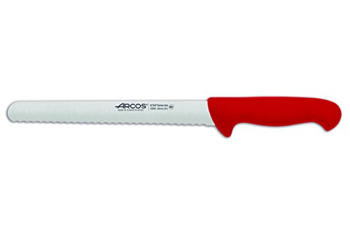 Arcos Serie 2900 - Gebäckmesser Kuchenmesser - Klinge Nitrum Edelstahl 250 mm - HandGriff Polypropylen Farbe Rot von Arcos