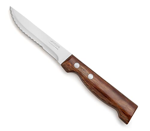 Arcos Table Messer - Steakmesser Tafelmesser - Klinge Nitrum Edelstahl 110 mm - HandGriff Pack-Holz Farbe Braun von Arcos