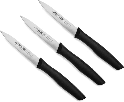 Arcos Mondmesser-Set mit 100 mm Klinge aus Edelstahl - Griffe aus Polypropylen, Ideal für Schälen, Spülmaschinengeeignet - Schwarz, Serie Nova Arcos Mondmesser-Set mit 100 mm Klinge aus Edelstahl - Griffe aus Polypropylen, Ideal für Schälen, Spülmaschinengeeignet - Schwarz, Serie Nova von Arcos