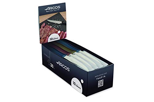Arcos Nova - Box 36 Steakmesser - Edelstahl NITRUM 110 mm - Griff in verschiedenen Farben (36 uds) von Arcos