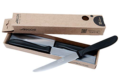 Arcos Serie Genova - Tafelmesser Set 6 Stück - Messer Mit Wellenschliff - Farbe Schwarz von Arcos