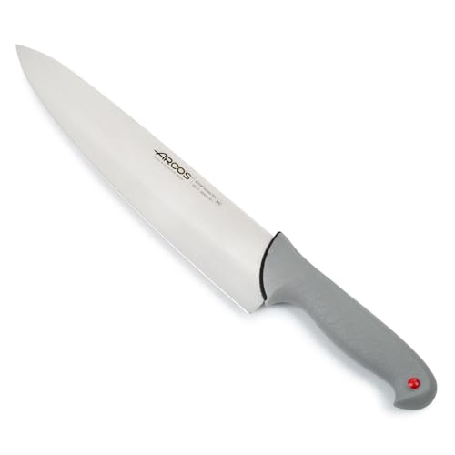 Arcos Chefmesser mit Nitrum Edelstahlklinge 300 mm - Professionelles Mehrzweck-Küchenmesser mit Ergonomischem Griff aus Polyoxymethylen (POM) - Schwarz, Serie Color Prof von Arcos