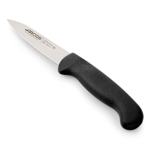 Arcos Küchenmesser Edelstahl Nitrum 80 mm - Obst und Gemüse schälen - Schwarzer Polypropylen-Griff - Serie 2900 von Arcos