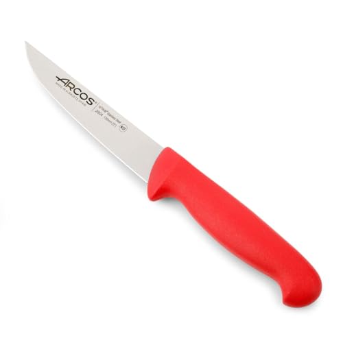 Arcos Küchenmesser - Edelstahlklinge 130 mm - Präziser Schnitt, Hohe Haltbarkeit - Roter Polypropylen-Griff - Serie 2900 von Arcos