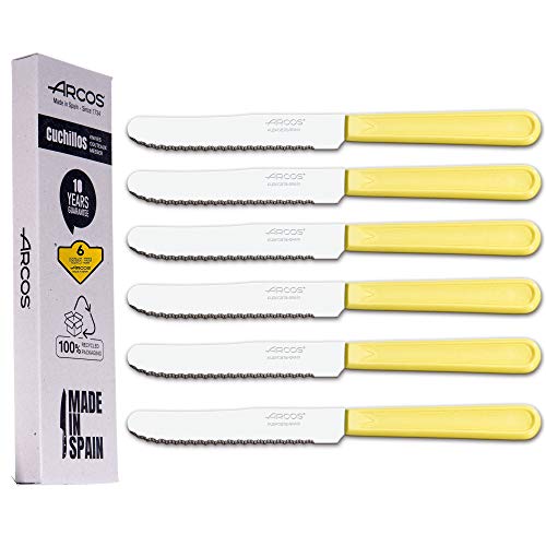 Arcos Tischmesser-Set | 6 Stück | Obstmesser | Dessertmesser | Klinge 110 mm | Martensitischer Edelstahl | Nylongriff | spülmaschinenfest | umweltfreundliche Verpackung Arcos Tischmesser-Set | 6 Stück | Obstmesser | Dessertmesser | Klinge 110 mm | Martensitischer Edelstahl | Nylongriff | spülmaschinenfest | umweltfreundliche Verpackung von Arcos