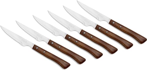 Arcos 372000 Table Messer - Steakmesser Set -KlingeNitrumEdelstahl110mm-HandGriffPack-HolzFarbeBraun von Arcos