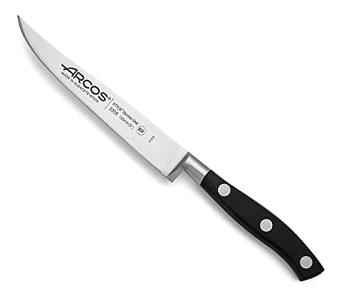 Arcos Serie Riviera - Steakmesser - Klinge aus Nitrum geschmiedetem Edelstahl 130 mm - HandGriff Polyoxymethylen (POM) Farbe Schwarz von Arcos
