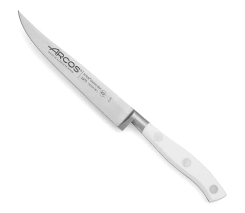 Arcos Serie Riviera Blanc - Steakmesser - Klinge aus Nitrum geschmiedetem Edelstahl 130 mm - HandGriff Polyoxymethylen (POM) Farbe Weiße von Arcos
