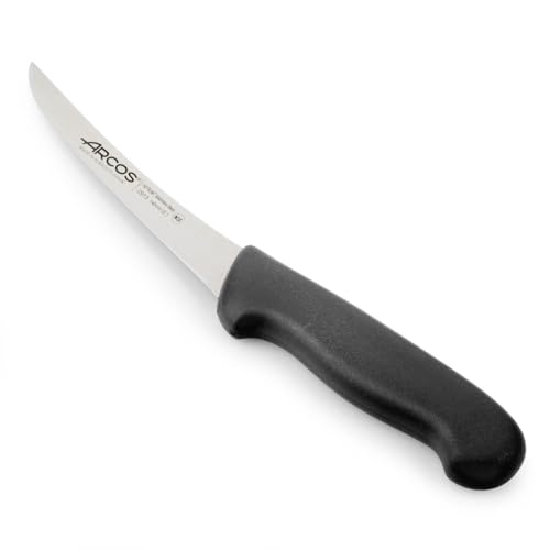 Arcos Ausbeinmesser Curvado Semiflexibel - Edelstahlklinge 140 mm - Schwarzer Polypropylen-Griff - Ideal zum Entbeinen von Fleisch - Serie 2900 von Arcos
