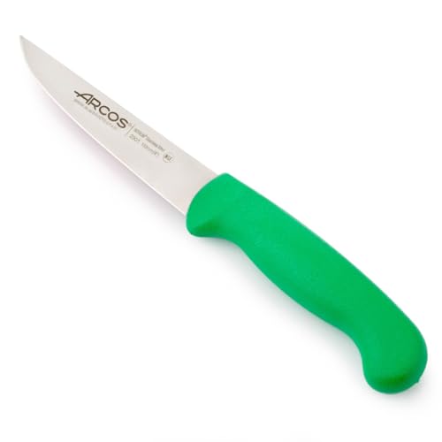 Arcos Gemüsemesser Edelstahl NITRUM 100 mm - Perfekt zum Schälen und Schneiden von Obst und Gemüse - Gelber Polypropylen-Griff - Serie 2900 von Arcos