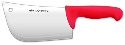 Arcos Serie 2900 - Hackmesser Metzgermesser - Klinge Nitrum Edelstahl 190 mm - HandGriff Polypropylen Farbe Rot von Arcos