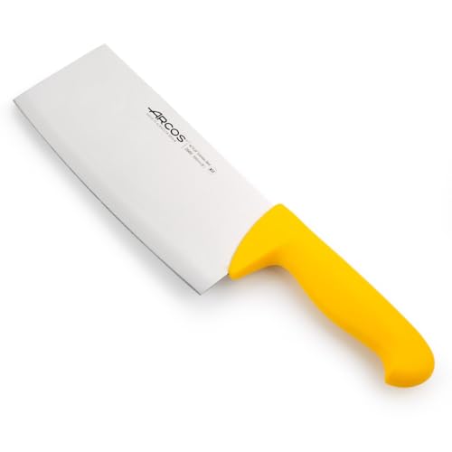 Arcos Fleischermesser Cleaver - Edelstahlklinge 20 cm - Griff aus Polypropylen, Ideal für Fleischverarbeitung - Gelb, Serie 2900, Farbe Gelb von Arcos