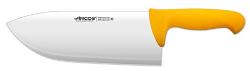 Arcos Fleischermesser aus Nitrum Edelstahl 25 cm - Perfekt für Langanhaltenden und Schweren Gebrauch - Gelber Griff aus Polypropylen, Silber, Serie 2900 von Arcos