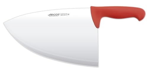 Arcos Fleischermesser Cleaver - Klinge aus Edelstahl 28 cm, Griff aus Polypropylen - Silber, Farberkennungssystem - Robust und Hygienisch - Serie 2900, Farbe Rot von Arcos