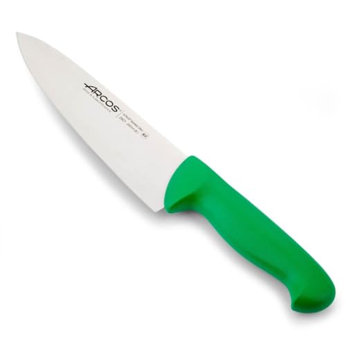 Arcos Chefmesser aus Nitrum Edelstahl 20 cm - Professionelles Allzweck-Küchenmesser mit Ergonomischem Griff aus Polypropylen - Grün, Serie 2900 von Arcos