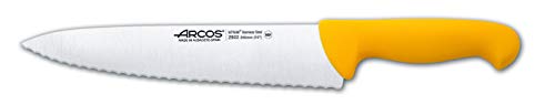 Arcos Serie 2900 - Kochmesser - Klinge gezähnt Nitrum Edelstahl 250 mm - HandGriff Polypropylen Farbe Gelb von Arcos