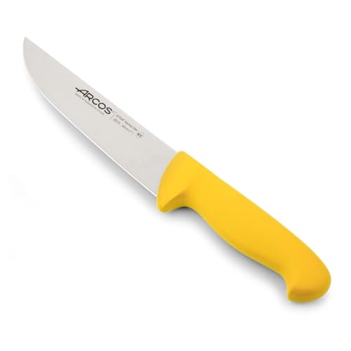Arcos Fleischermesser aus Nitrum Edelstahl - Ideal für Fleisch - Griff aus Polypropylen, System zur Farberkennung für Langzeit- und Schwerlastgebrauch - Gelb, Serie 2900 von Arcos