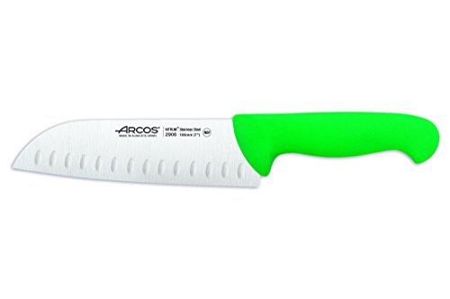 Arcos Serie 2900 - Santoku Messer Messer Asiatischer ArtAsian Knife - Klinge Nitrum Edelstahl 180 mm - HandGriff Polypropylen Farbe Grün von Arcos