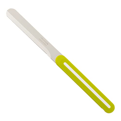 Arcos Serie B-Line - Tischmesser | Frühstücksmesser | Spülmaschinenfest - Gezackte Klinge Edelstahl NITRUM 100 mm - Griff aus Polypropylen (100 mm, Grün) von Arcos