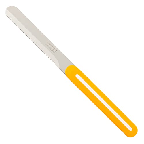Arcos Tischmesser Serrado - Edelstahl NITRUM 100 mm - Frühstück und Küche - Polypropylen Griff Orange - Serie B-Line von Arcos