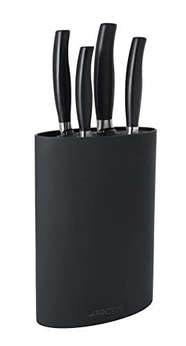 Arcos Serie Clara - Küchenmesser-Set 4 Stück (Schälmesser + Küchenmesser + Kochmesser + Brotmesser) - Geschmiedeter Edelstahl NITRUM - Griff aus eingespritztem Polypropylen - Farbe Schwarz von Arcos
