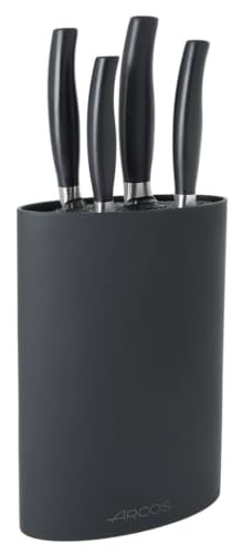 Arcos Serie Clara - Küchenmesser-Set 4 Stück (Schälmesser + Küchenmesser + Kochmesser + Brotmesser) - Geschmiedeter Edelstahl NITRUM - Griff aus eingespritztem Polypropylen - Farbe Schwarz von Arcos