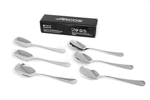 Arcos Serie Madrid - Set 6 Eislöffel in Geschenkbox | Dessertlöffel - Monoblock aus Edelstahl - Größe 150 mm - Farbe Silber von Arcos