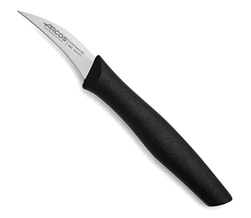 Arcos Schälmesser aus Edelstahl 60 mm - Ergonomischer Griff aus Polyoxymethylen, Ideal für Schälen von Obst und Gemüse - Schwarz, Serie Nova von Arcos