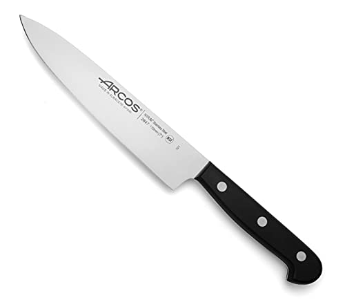 Arcos Chefmesser aus Edelstahl - Professionelles Küchenmesser für Schneiden einer Vielzahl von Lebensmitteln, Ergonomischer Griff aus Polyoxymethylen, Klinge 180 mm - Schwarz, Serie Universal von Arcos