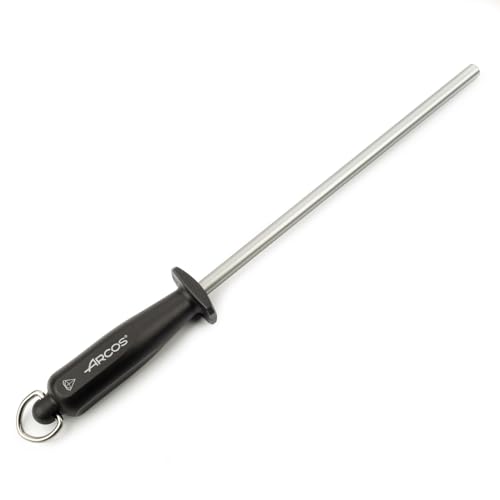 Arcos Serie Wetzstahl - Wetzstahl Kunststoffgriff - Körper Kohlenstoffstahl Chrom beschichtet 230 mm - HandGriff Polypropylen Farbe Schwarz von Arcos