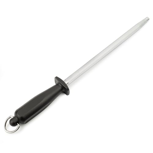 ARCOS Afilador aus Nitrum Edelstahl mit 250 mm Klinge - Serie Chaira, Körper aus verchromtem Kohlenstoffstahl, Griff aus Polypropylen - Schwarz von Arcos