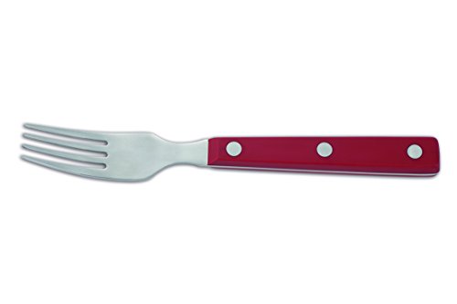 Arcos Table Messer - Steakgabel - Edelstahl 18/10 und 195 mm - HandGriff Polyoxymethylen (POM) Farbe Rot von Arcos