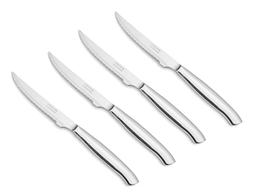 Arcos Fleischmesser-Set 4-teilig - Taschenmesser-Set mit Borperla, Ideal zum Schneiden und Filetieren von Fleisch - Monoblock Edelstahlklinge und -griff - Serie Mesa von Arcos