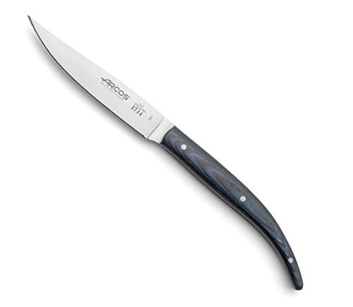 Arcos Fleisch-/Tafelmesser mit Nitrum-Edelstahlklinge 110 mm - Ergonomischer Griff aus Polyoxymethylen (POM), Ideal für Schneiden - Blau, Serie Mesa von Arcos