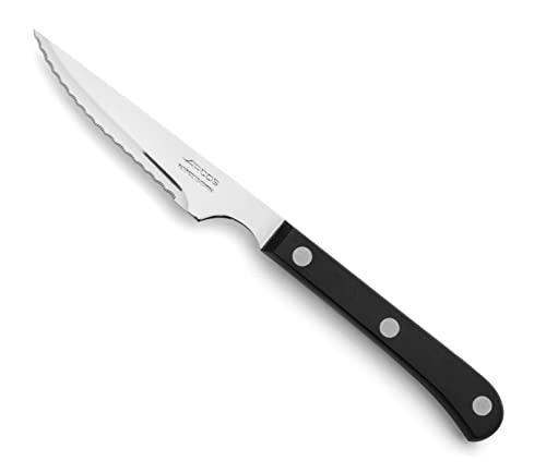 Arcos Steakmesser - Edelstahlklinge 115 mm - Ideal für Fleisch - Schwarzer Griff - Tischmesser-Serie von Arcos