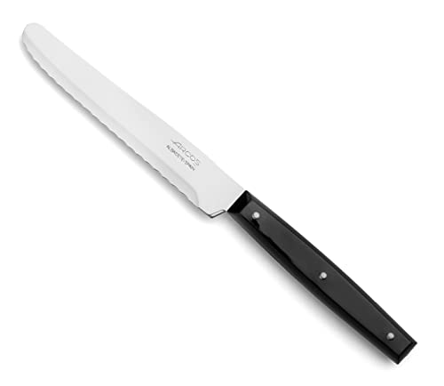 Arcos Tischmesser Edelstahl NITRUM 115 mm - Langlebigkeit und Präzision - Schwarzer Nylon-Griff - Serie Mesa von Arcos
