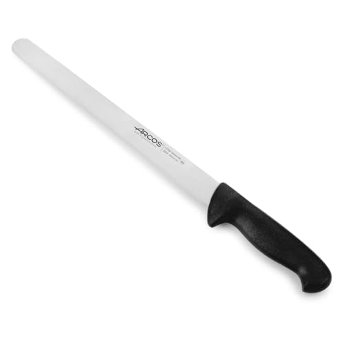 Arcos Tranchiermesser/Schinkenmesser aus Nitrum Edelstahl - Professionelles Küchenmesser zum Kochen mit Ergonomischem Griff aus Polypropylen und Klinge von 300 mm - Schwarz, Serie 2900 von Arcos