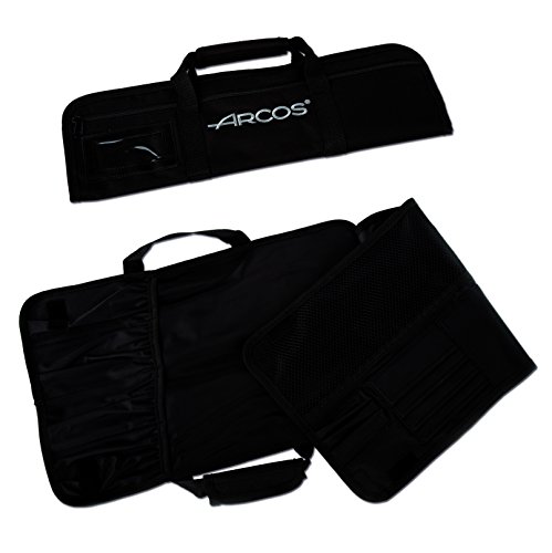 ARCOS Tasche für 4 Messer zum Aufbewahren von Messern. Aufbewahrungs- und Transporttasche für Küchengeräte aus Polyester. 460 x 275 mm. Farbe Schwarz von Arcos