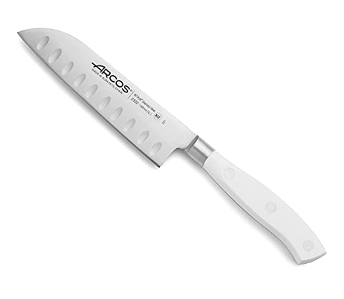 Arcos 233224 Serie Riviera Blanc - Santoku MesserMesserAsiatischerArt-KlingeausNitrumgeschmiedetemEdelstahl140mm(5.11inches)-HandGriffPolyoxymethylen(POM)FarbeWeiße von Arcos