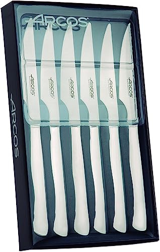 Arcos 378200 Table Messer - Steakmesser Set 6 Stück (6 Messer) - Monoblock aus einem Stück Edelstahl Farbe Silber von Arcos