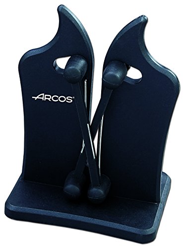 ARCOS Messerschärfer Professionell - Hergestellt aus ABS, Schärft Messer mühelos mit Sicherheit und Präzision - Schwarz, Serie Afiladores, Maße 110 x 90 x 150 mm von Arcos