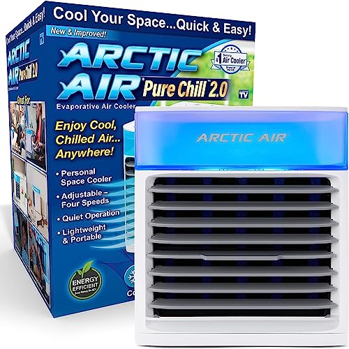 ARCTIC AIR Pure Chill 2.0 – Tragbares Klimagerät – erfrischt und befeuchtet die Raumluft – leise und leicht – ideal für Schlafzimmer, Büro, Wohnzimmer – hydraulische Kühlung – 7 LED-Farben ARCTIC AIR Pure Chill 2.0 – Tragbares Klimagerät – erfrischt und befeuchtet die Raumluft – leise und leicht – ideal für Schlafzimmer, Büro, Wohnzimmer – hydraulische Kühlung – 7 LED-Farben von Arctic Air