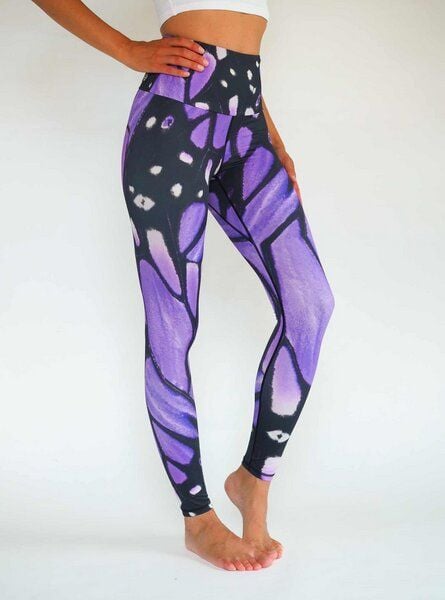 Arctic Flamingo Damen Yoga Leggings High Waist LILAC BUTTERFLY von Arctic Flamingo