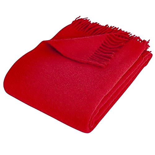 Arctic Wolldecke Solid - Hochwertiges Wollplaid im Scandi Design - 100% Schurwolle mit Woolmark Siegel - 130 x 200 cm - Rot Arctic Wolldecke Solid - Hochwertiges Wollplaid im Scandi Design - 100% Schurwolle mit Woolmark Siegel - 130 x 200 cm - Rot von Arctic