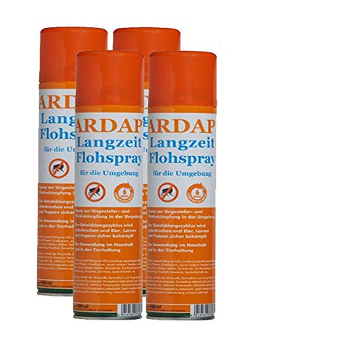 4 x 400 ml Ardap Langzeit Flohspray für die Umgebung Quiko Das Original von AONELAS