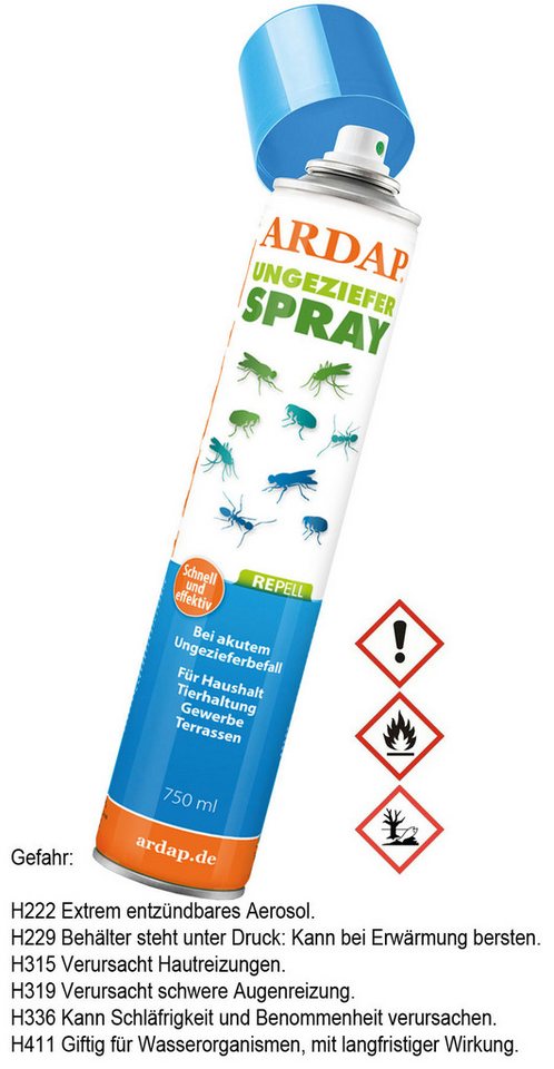 Ardap Insektenspray ARDAP Repell Ungezieferspray 750 ml von Ardap