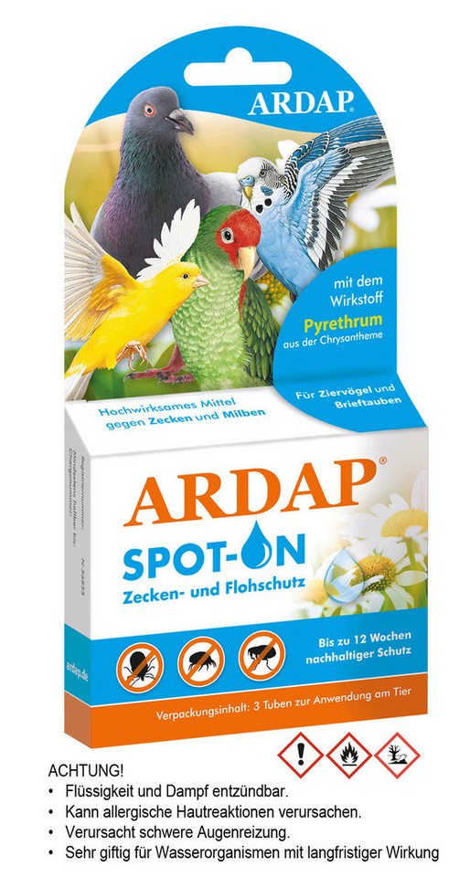 Ardap Insektenspray ARDAP Spot-On Zecken- und Milbenschutz für Vögel 2x 4,0 ml von Ardap